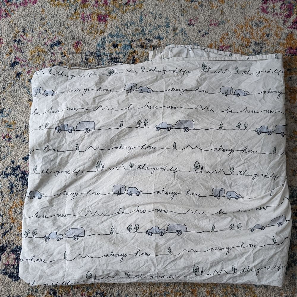 Pottery Barn - Airstream - King Size Flat Sheet - 100% Cotton